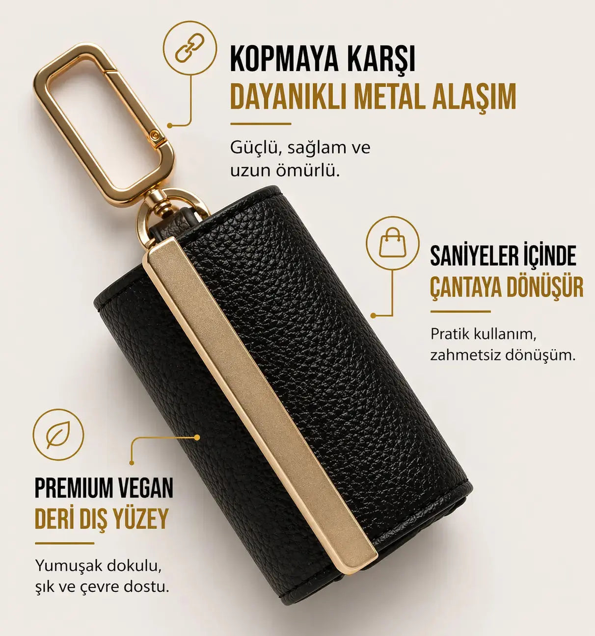 Charmova Keychain Tote Bag - Katlanabilir Anahtarlık Çanta